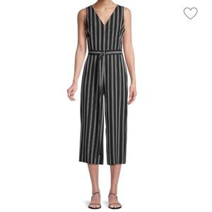 DKNY Striped Belted Cropped Jumpsuit size 4